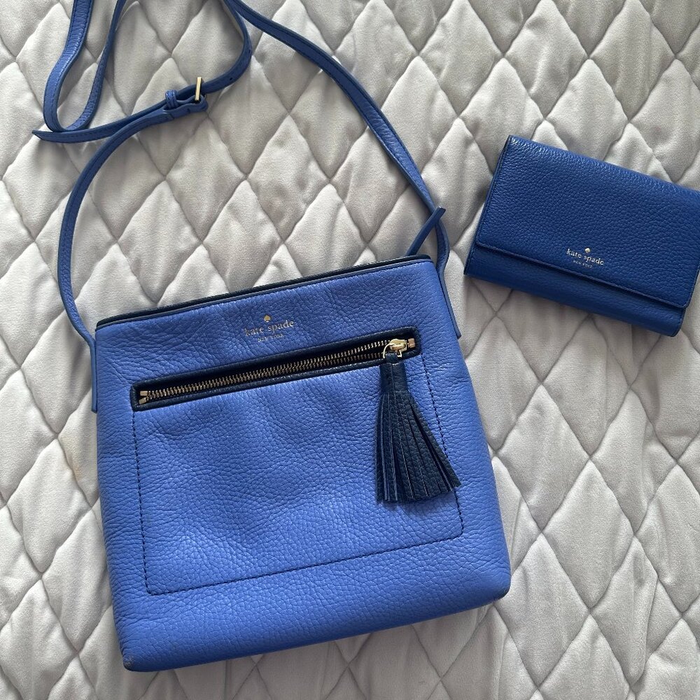 Kate Spade Bright Blue Crossbody and Wallet